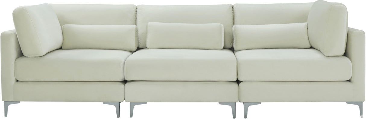 Julia Cream Velvet Modular Sofa (3 Boxes) - galleria furniture outlet
