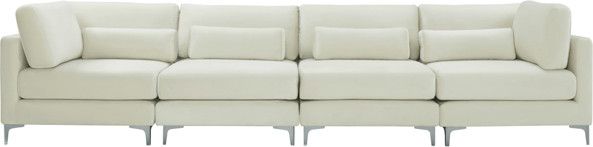 Julia Cream Velvet Modular Sofa (4 Boxes) - galleria furniture outlet
