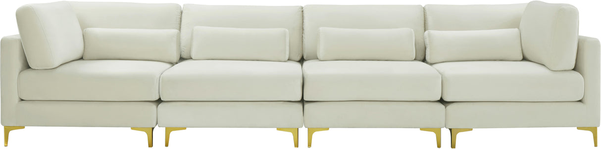 Julia Cream Velvet Modular Sofa (4 Boxes) - galleria furniture outlet