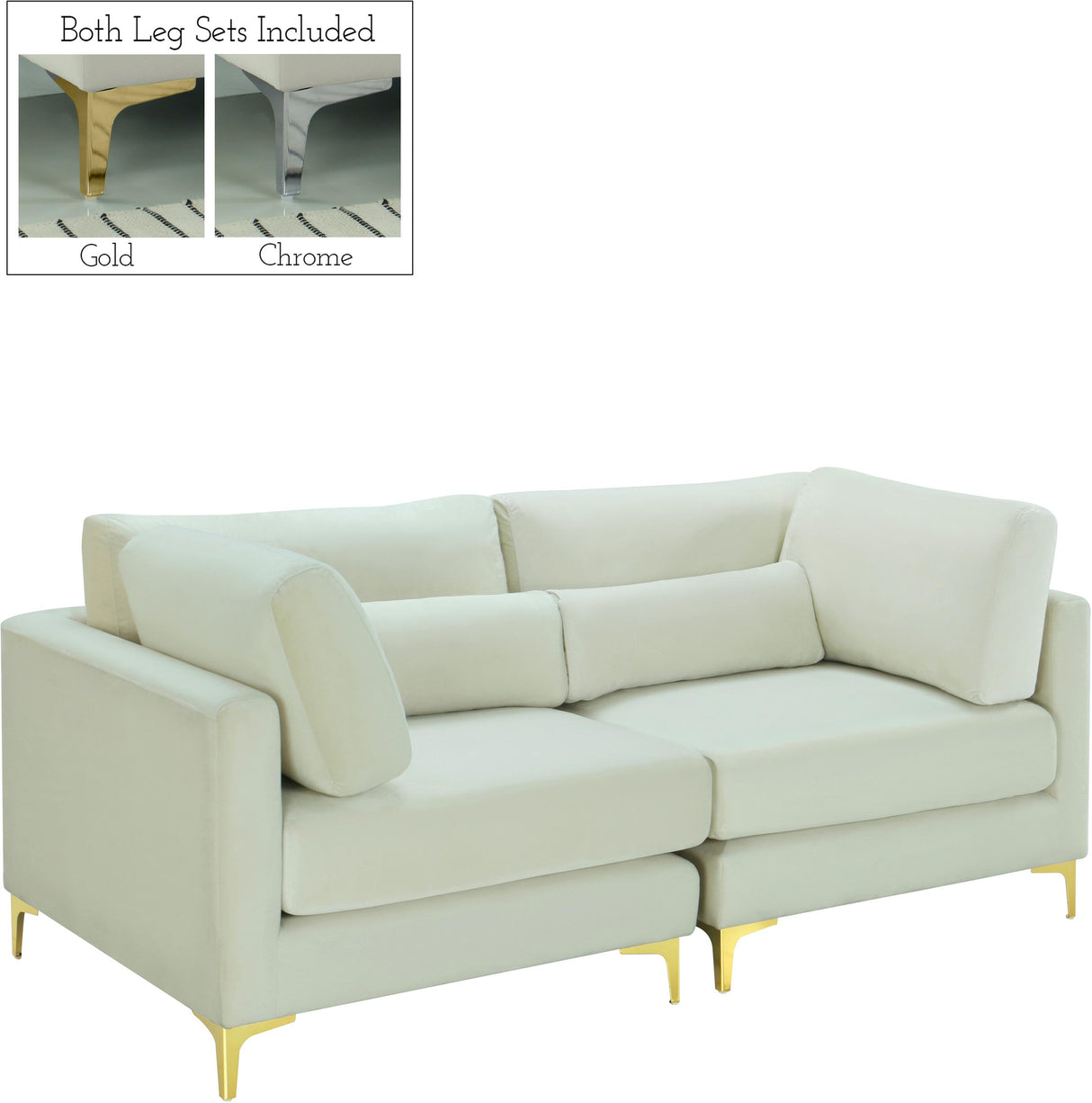 Julia Cream Velvet Modular Sofa - galleria furniture outlet