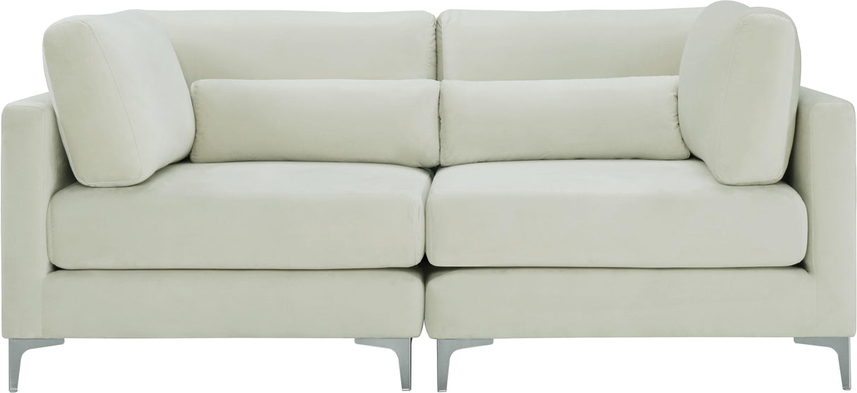Julia Cream Velvet Modular Sofa - galleria furniture outlet
