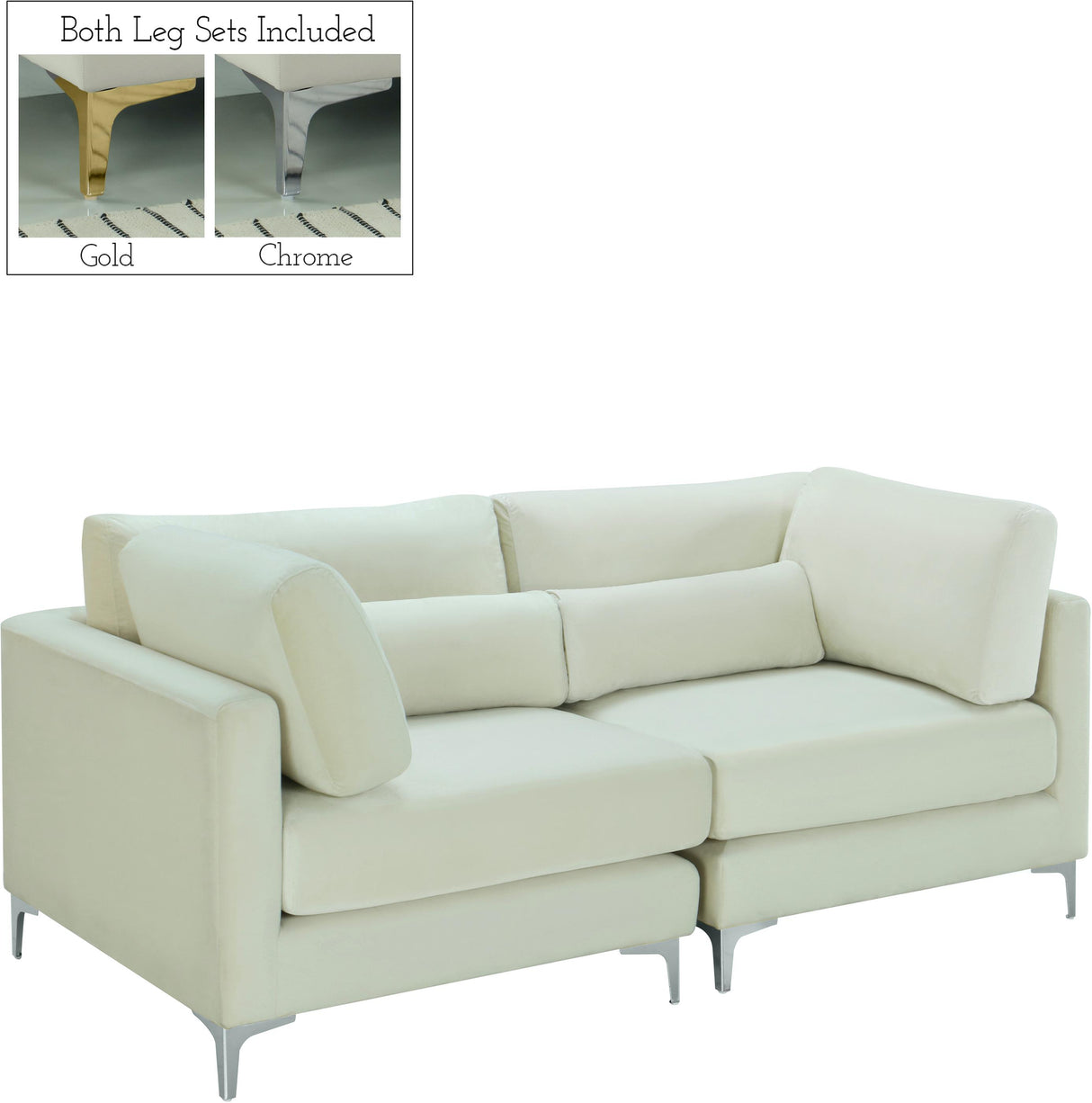Julia Cream Velvet Modular Sofa - galleria furniture outlet