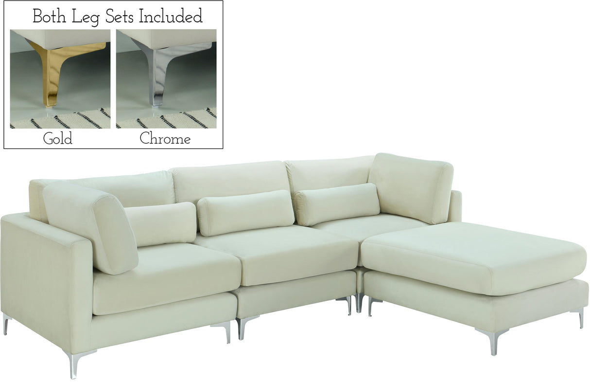 Julia Cream Velvet Modular Sectional (4 Boxes) - galleria furniture outlet