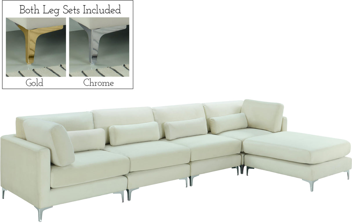 Julia Cream Velvet Modular Sectional (5 Boxes) - galleria furniture outlet