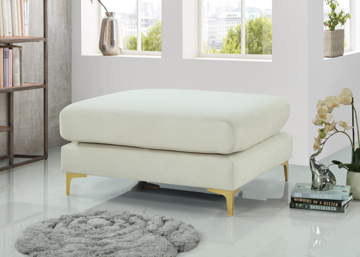 Julia Cream Velvet Modular Ottoman - galleria furniture outlet