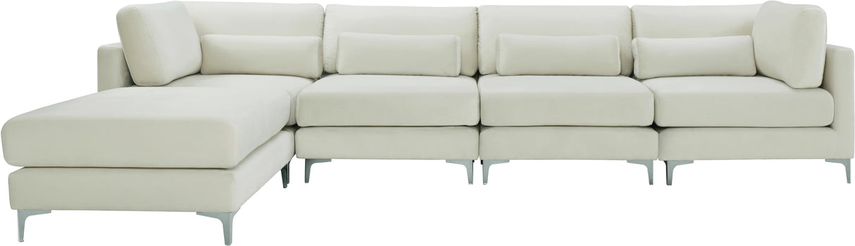 Julia Cream Velvet Modular Sectional (5 Boxes) - galleria furniture outlet