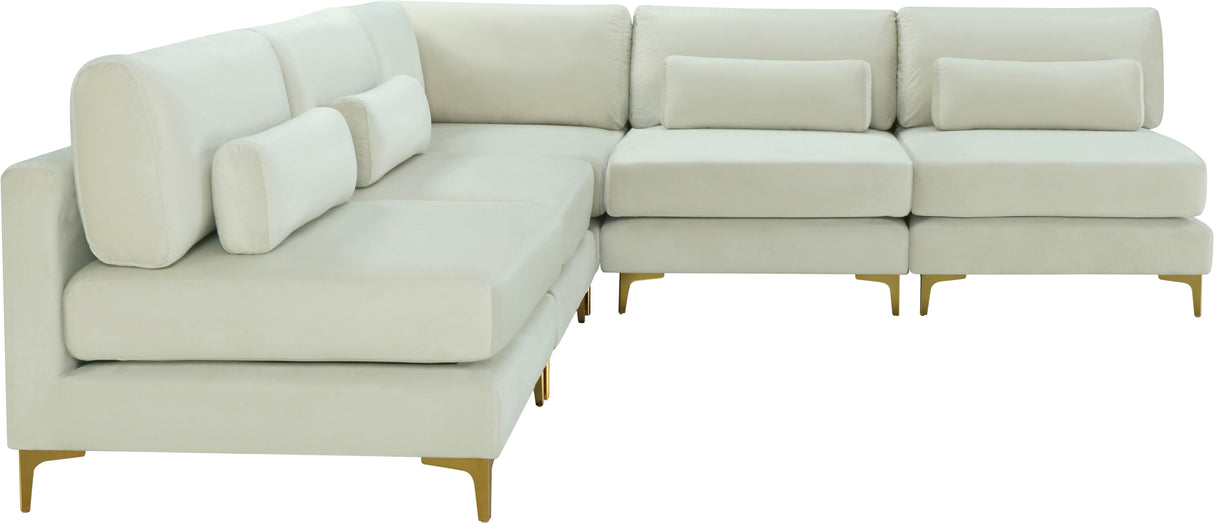 Julia Cream Velvet Modular Sectional (5 Boxes) - galleria furniture outlet