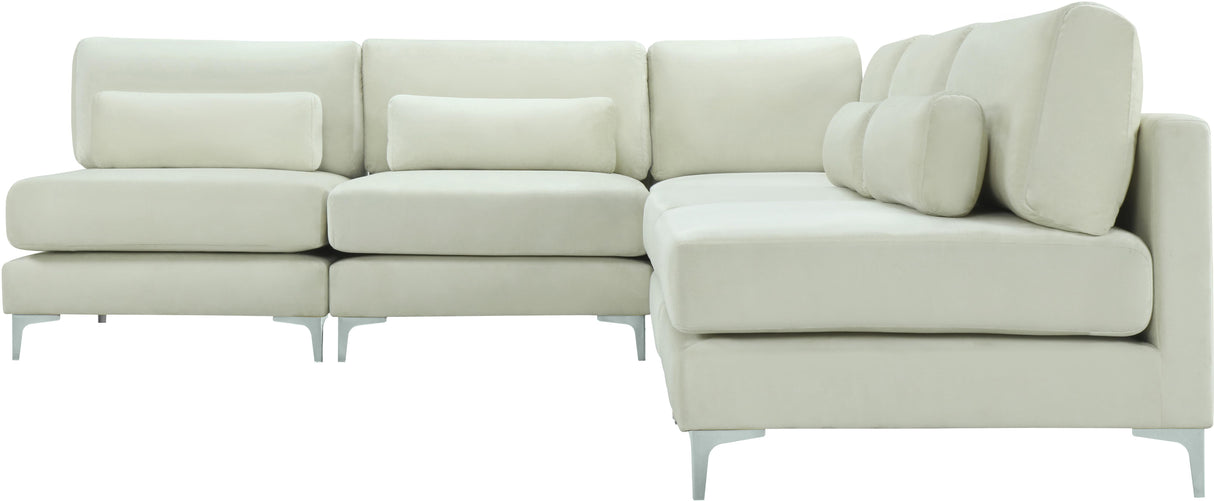 Julia Cream Velvet Modular Sectional (5 Boxes) - galleria furniture outlet