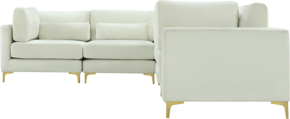 Julia Cream Velvet Modular Sectional (5 Boxes) - galleria furniture outlet