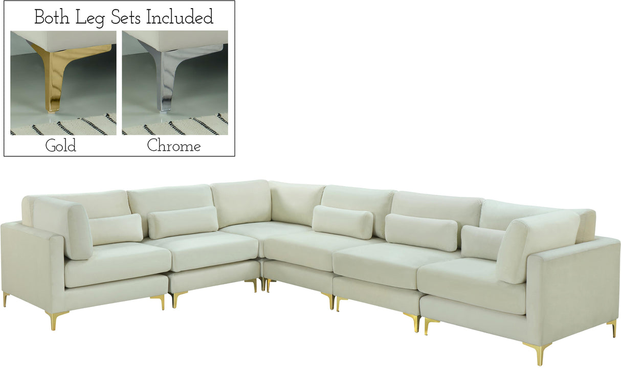 Julia Cream Velvet Modular Sectional (6 Boxes) - galleria furniture outlet