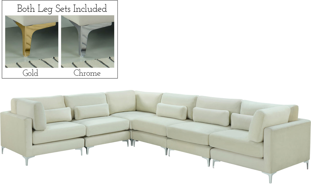 Julia Cream Velvet Modular Sectional (6 Boxes) - galleria furniture outlet
