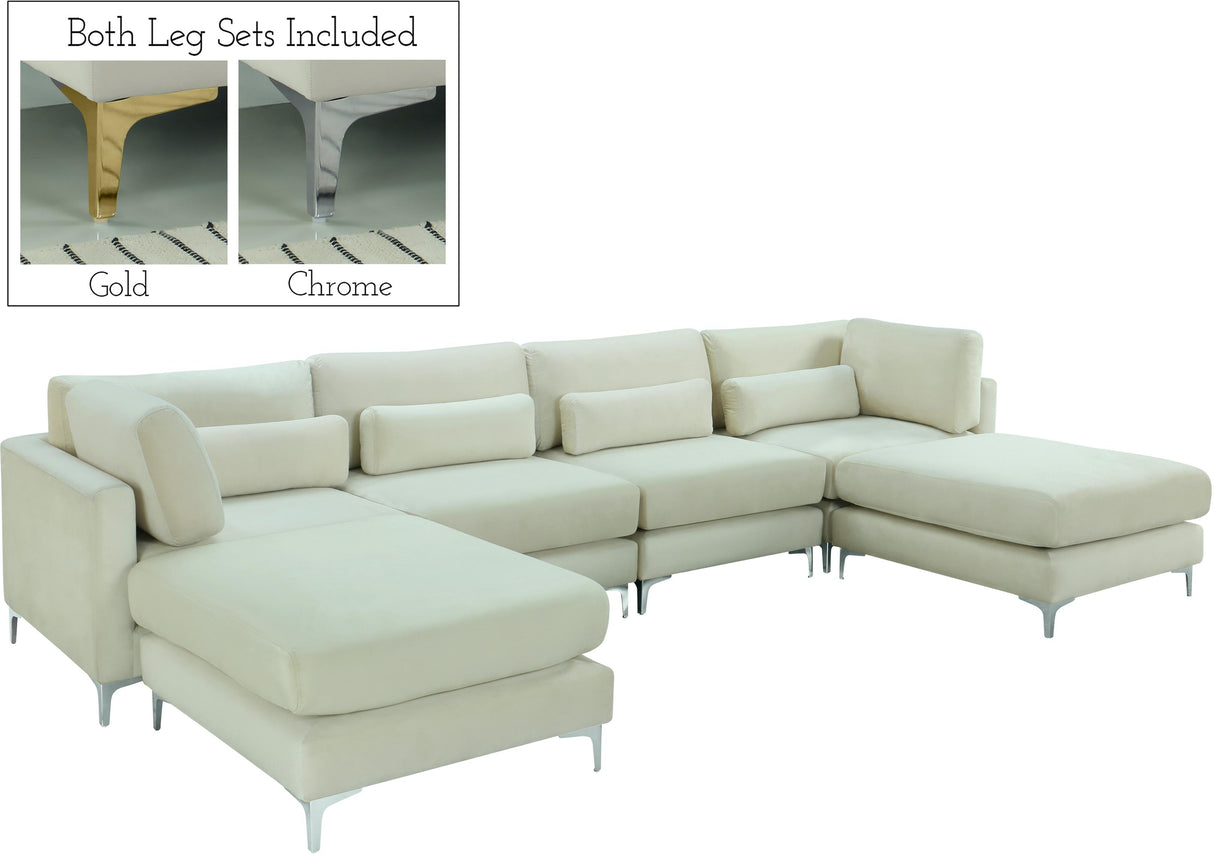 Julia Cream Velvet Modular Sectional (6 Boxes) - galleria furniture outlet