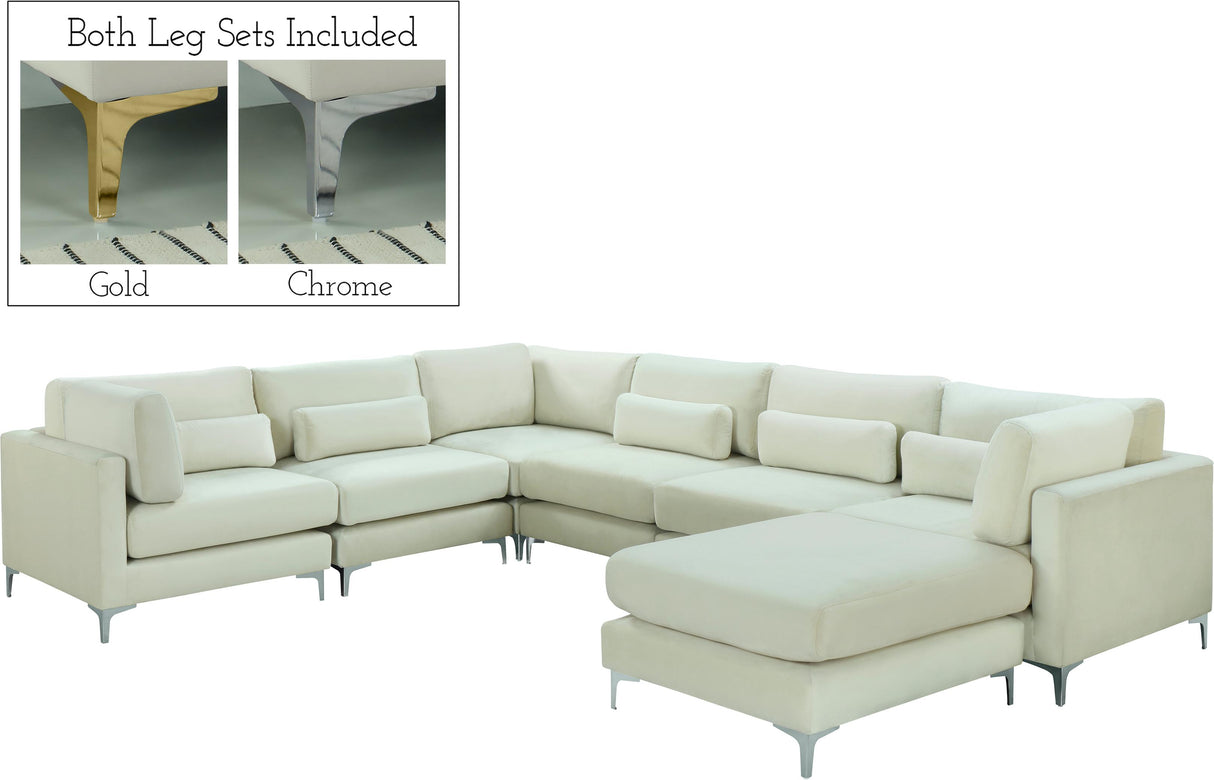 Julia Cream Velvet Modular Sectional (7 Boxes) - galleria furniture outlet