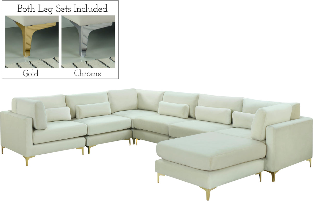 Julia Cream Velvet Modular Sectional (7 Boxes) - galleria furniture outlet