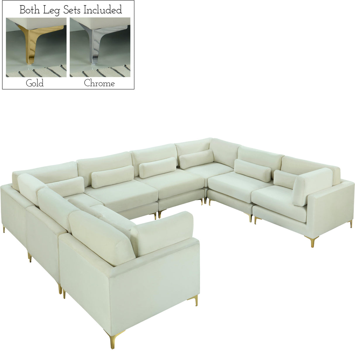 Julia Cream Velvet Modular Sectional (8 Boxes) - galleria furniture outlet