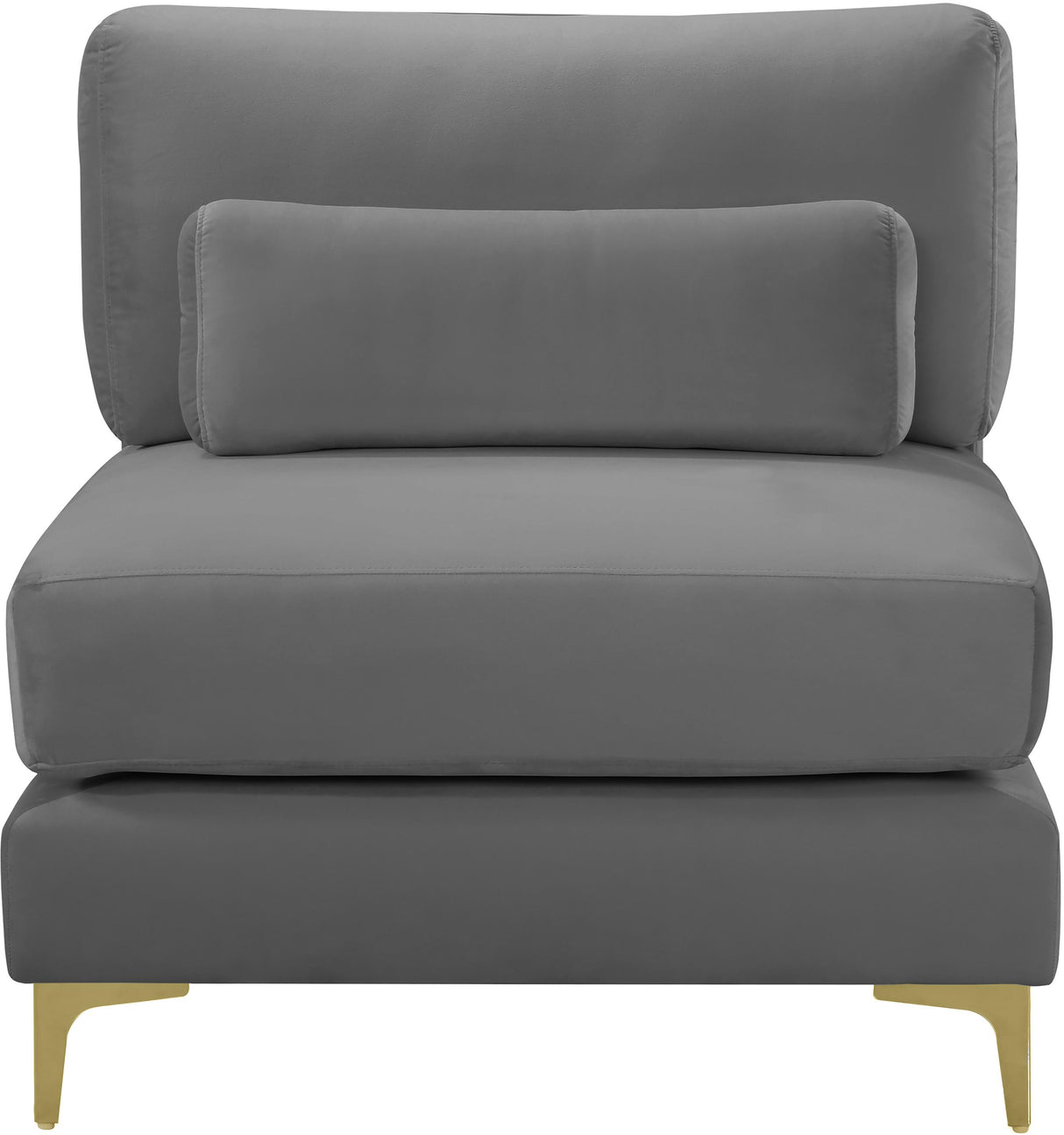 Julia Grey Velvet Modular Armless Chair - galleria furniture outlet