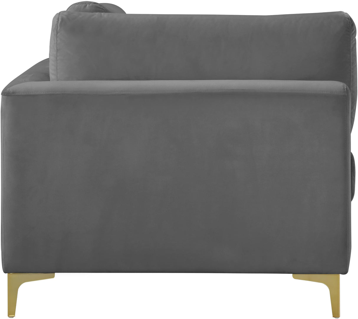 Julia Grey Velvet Modular Corner Chair - galleria furniture outlet