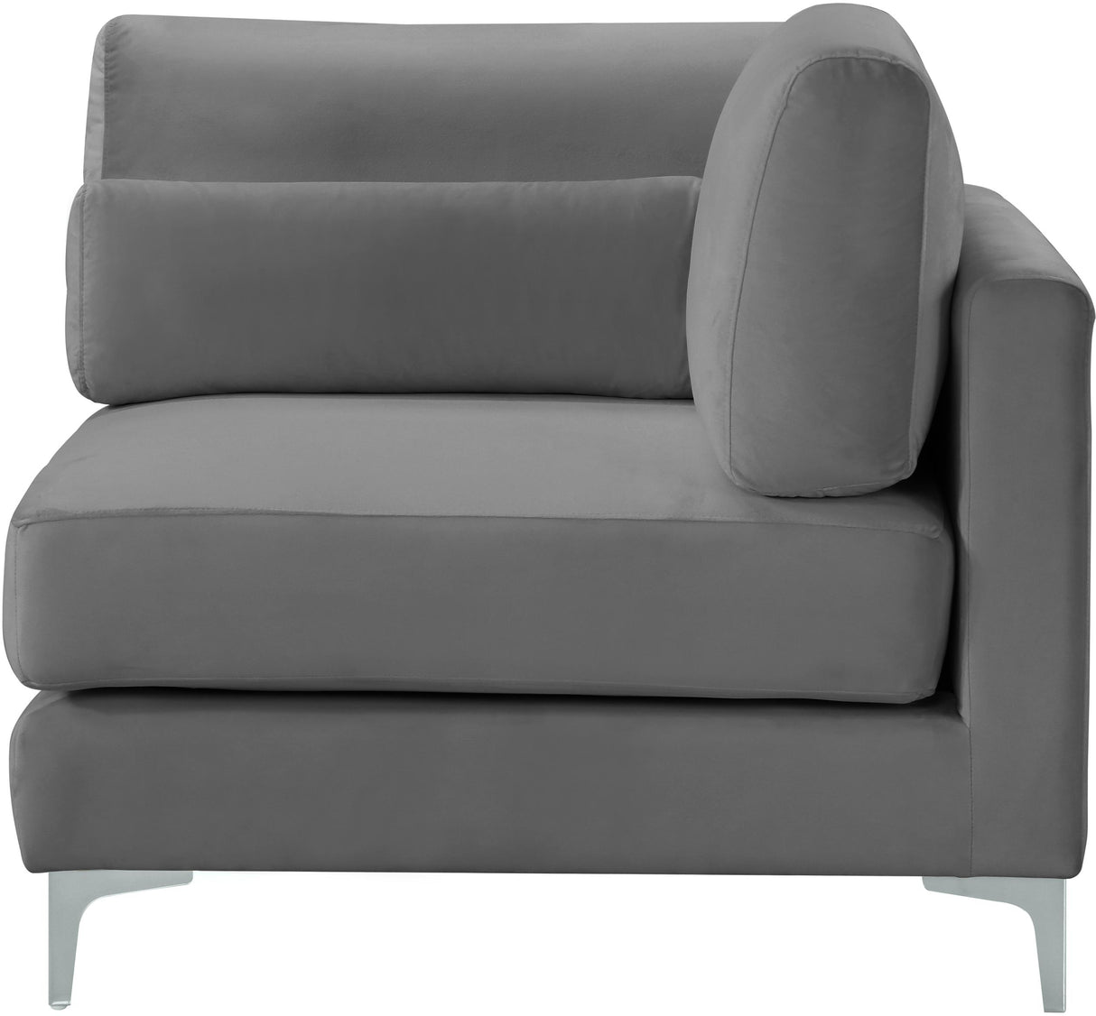 Julia Grey Velvet Modular Corner Chair - galleria furniture outlet
