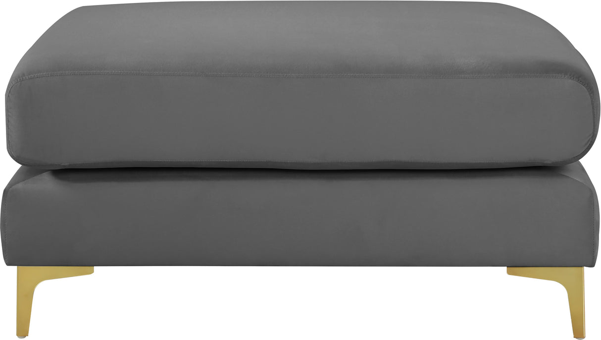 Julia Grey Velvet Modular Ottoman - galleria furniture outlet