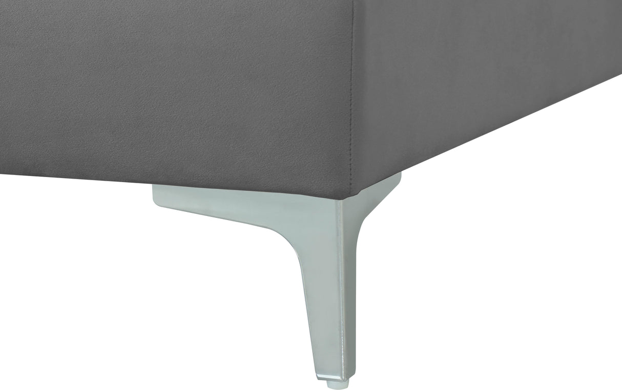 Julia Grey Velvet Modular Ottoman - galleria furniture outlet
