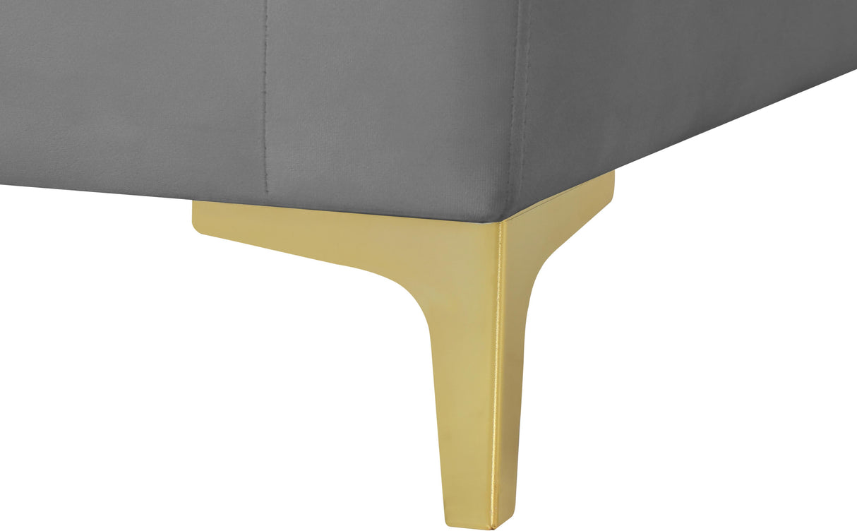 Julia Grey Velvet Modular Ottoman - galleria furniture outlet