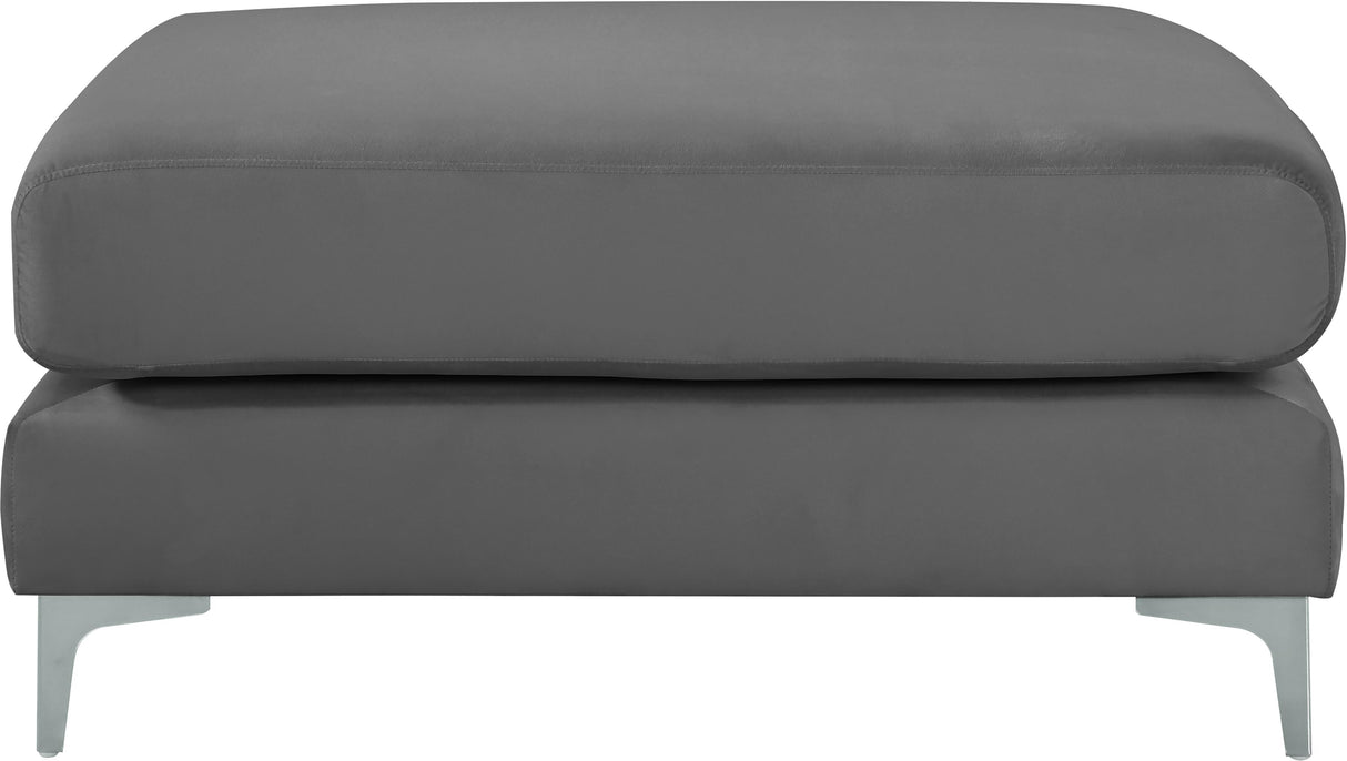 Julia Grey Velvet Modular Ottoman - galleria furniture outlet