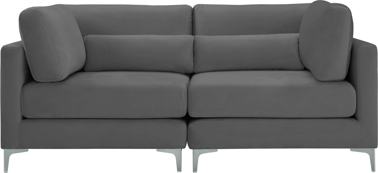 Julia Grey Velvet Modular Sofa - galleria furniture outlet