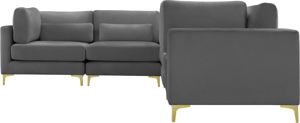 Julia Grey Velvet Modular Sectional (6 Boxes) - galleria furniture outlet