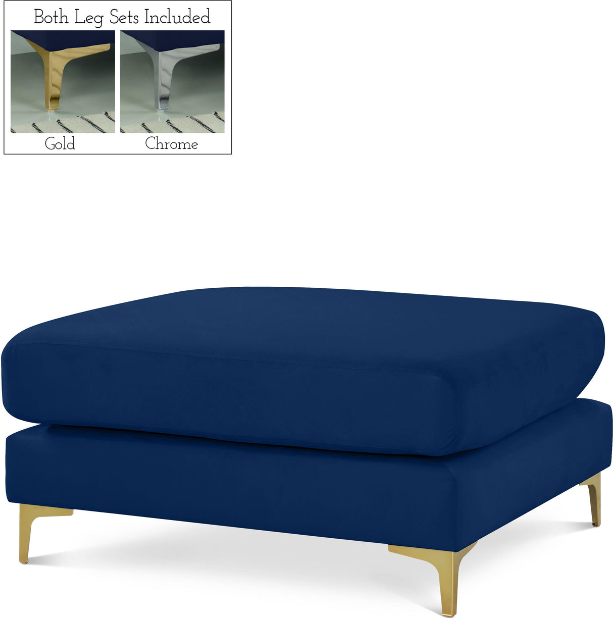 Julia Navy Velvet Modular Ottoman