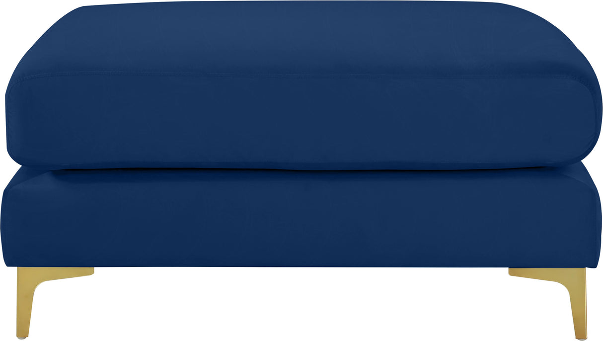 Julia Navy Velvet Modular Ottoman - galleria furniture outlet