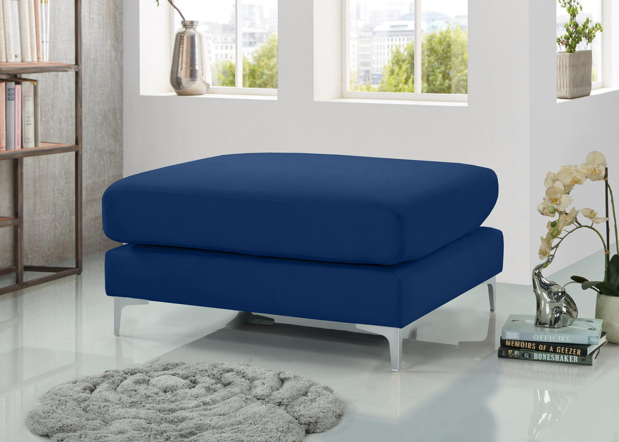 Julia Navy Velvet Modular Ottoman - galleria furniture outlet