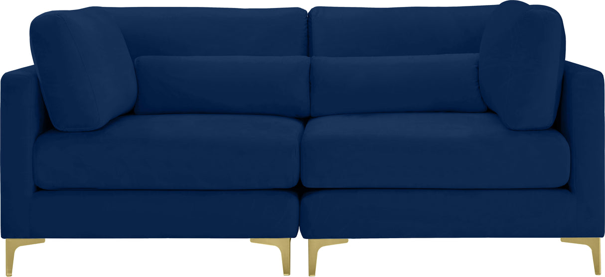 Julia Navy Velvet Modular Sofa - galleria furniture outlet
