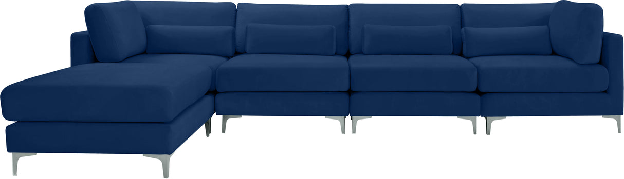Julia Navy Velvet Modular Sectional (5 Boxes) - galleria furniture outlet