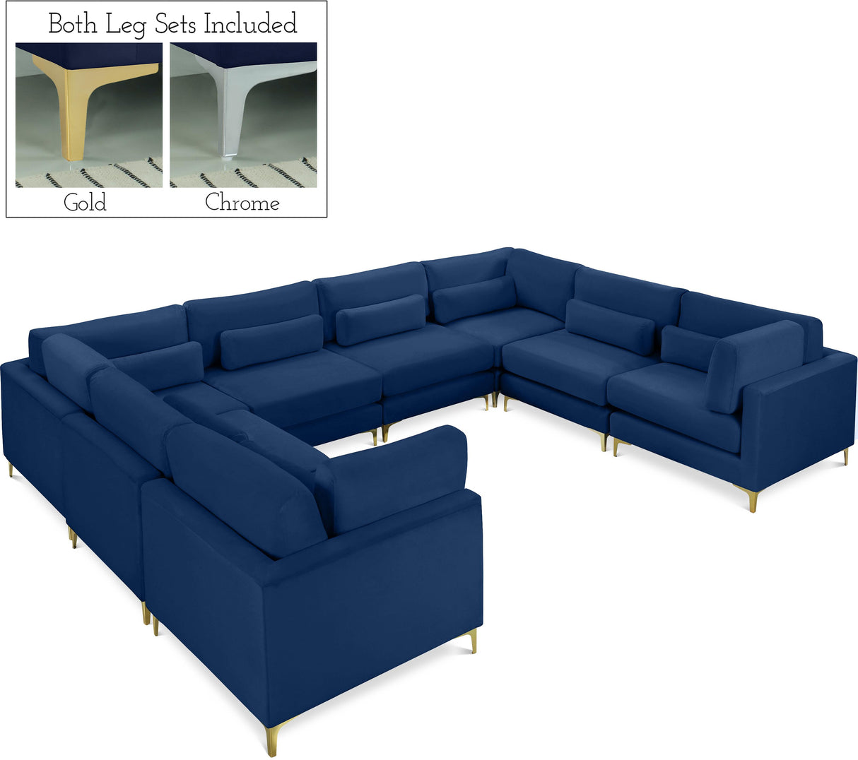Julia Navy Velvet Modular Sectional (8 Boxes) - galleria furniture outlet
