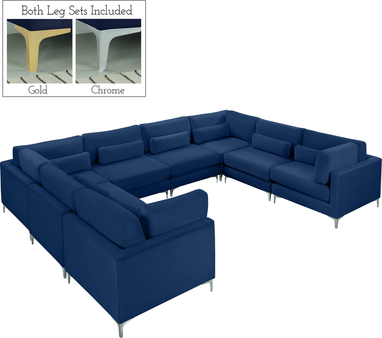 Julia Navy Velvet Modular Sectional (8 Boxes) - galleria furniture outlet