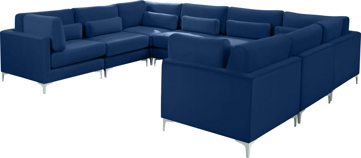 Julia Navy Velvet Modular Sectional (8 Boxes) - galleria furniture outlet