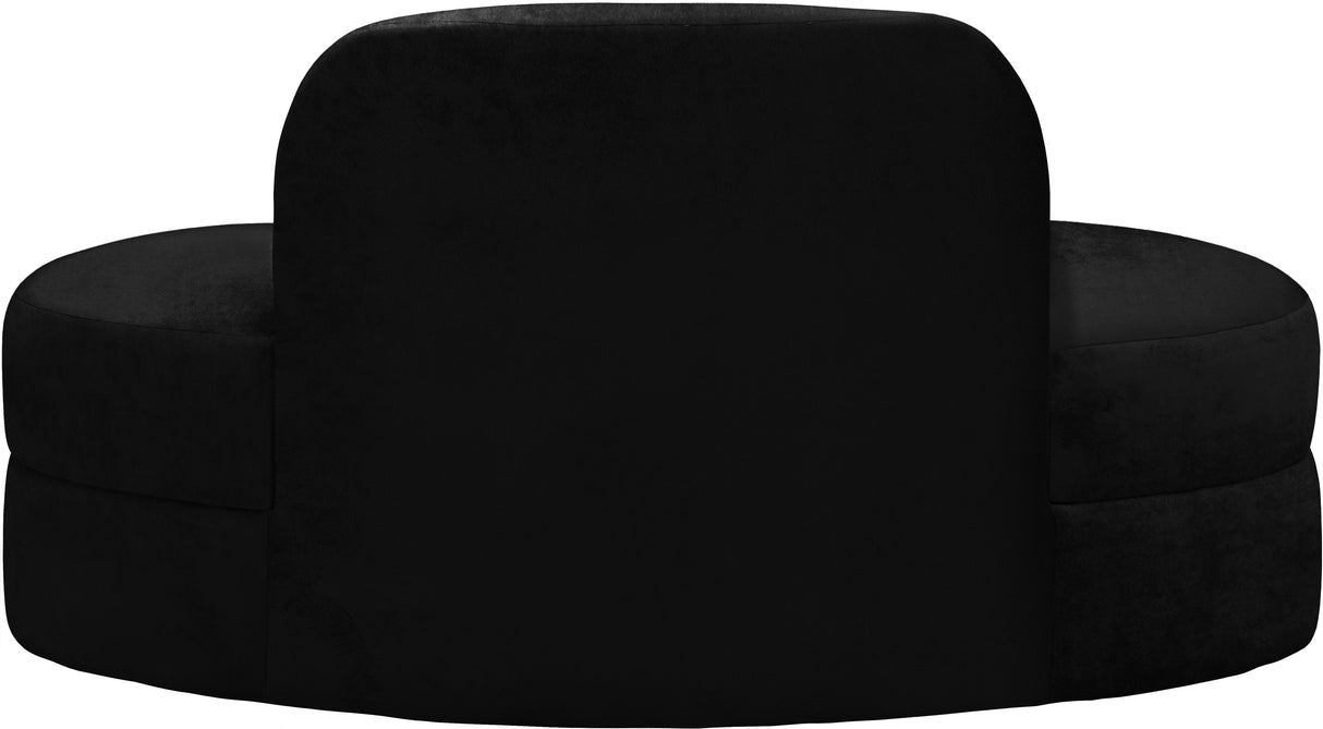 Mitzy Black Velvet Loveseat - galleria furniture outlet