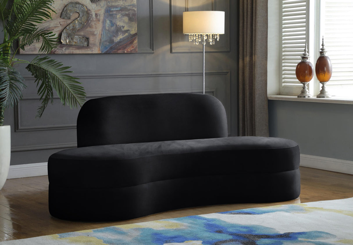 Mitzy Black Velvet Sofa - galleria furniture outlet