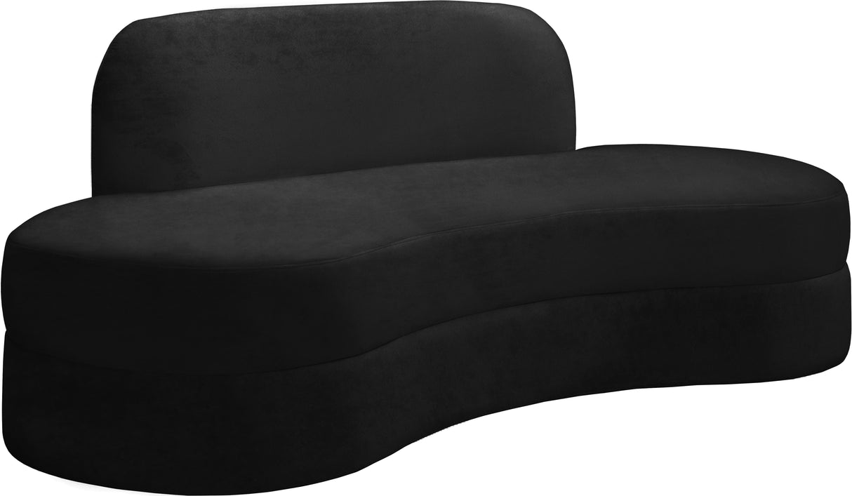 Mitzy Black Velvet Sofa - galleria furniture outlet