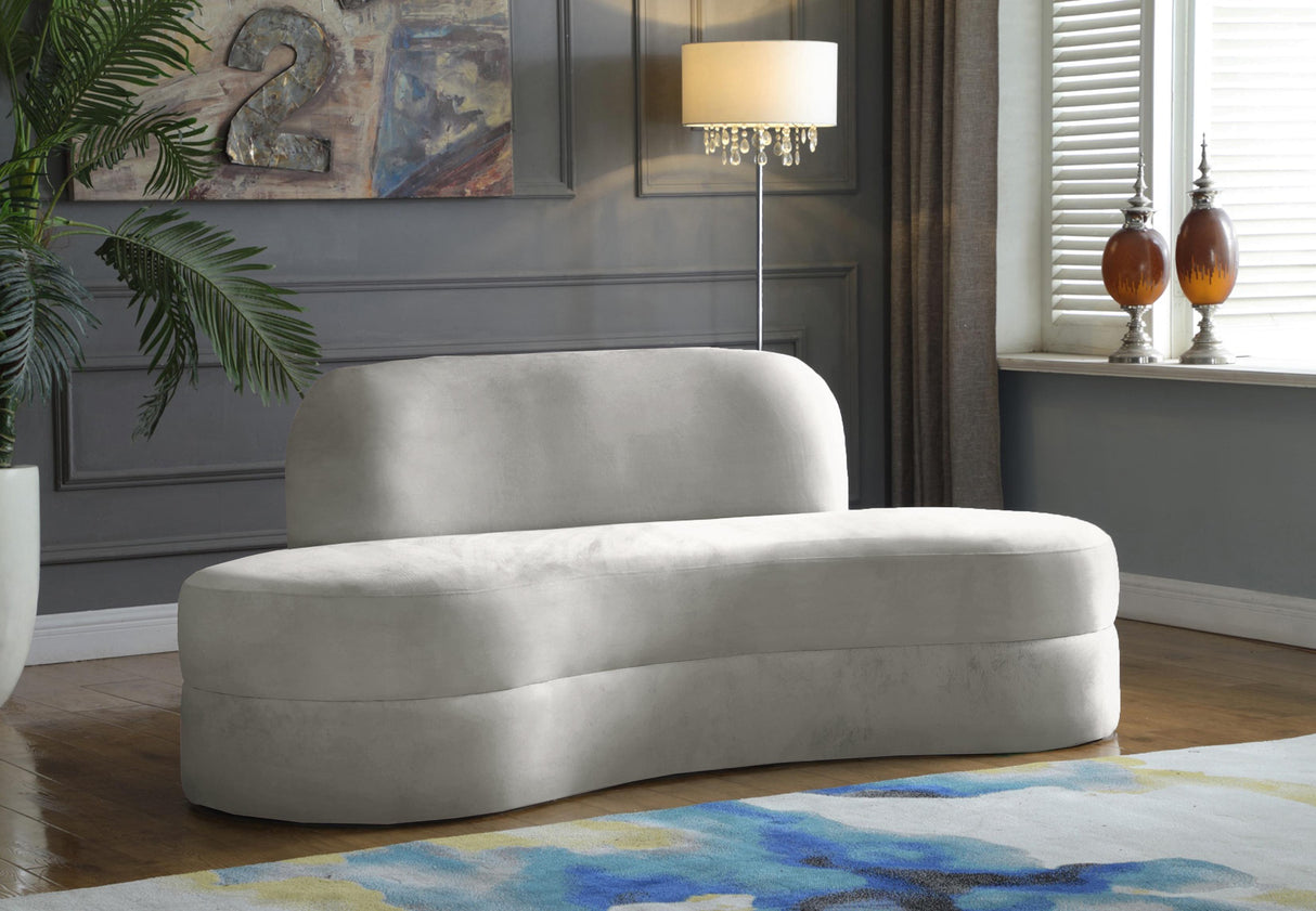 Mitzy Cream Velvet Sofa - galleria furniture outlet