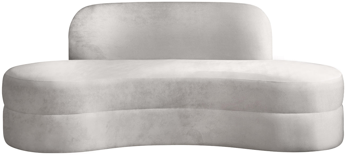 Mitzy Cream Velvet Sofa - galleria furniture outlet
