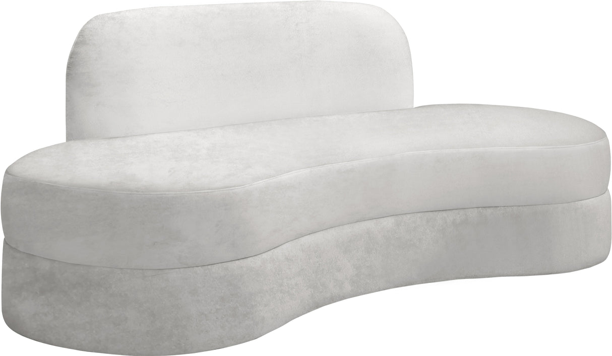 Mitzy Cream Velvet Sofa - galleria furniture outlet