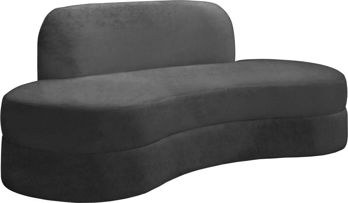 Mitzy Grey Velvet Sofa - galleria furniture outlet