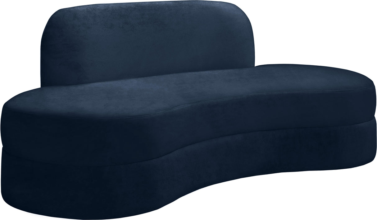 Mitzy Navy Velvet Sofa - galleria furniture outlet