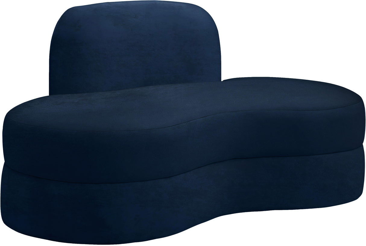 Mitzy Navy Velvet Loveseat - galleria furniture outlet