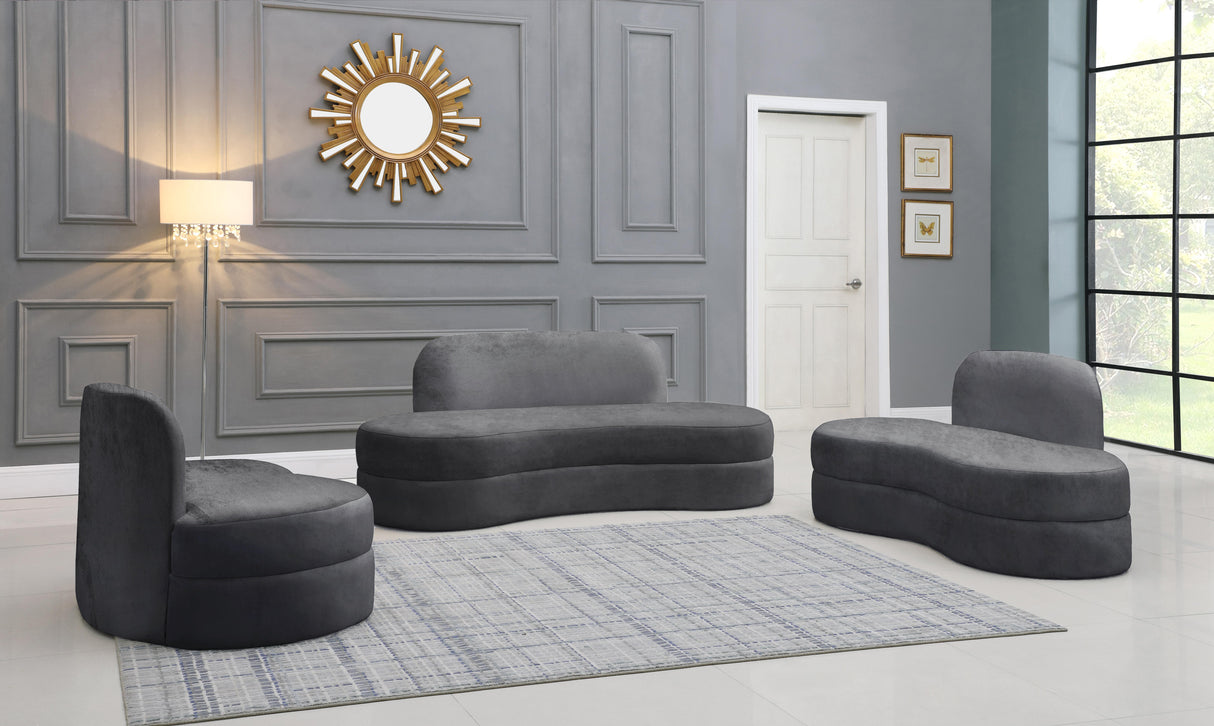 Mitzy Grey Velvet Sofa - galleria furniture outlet