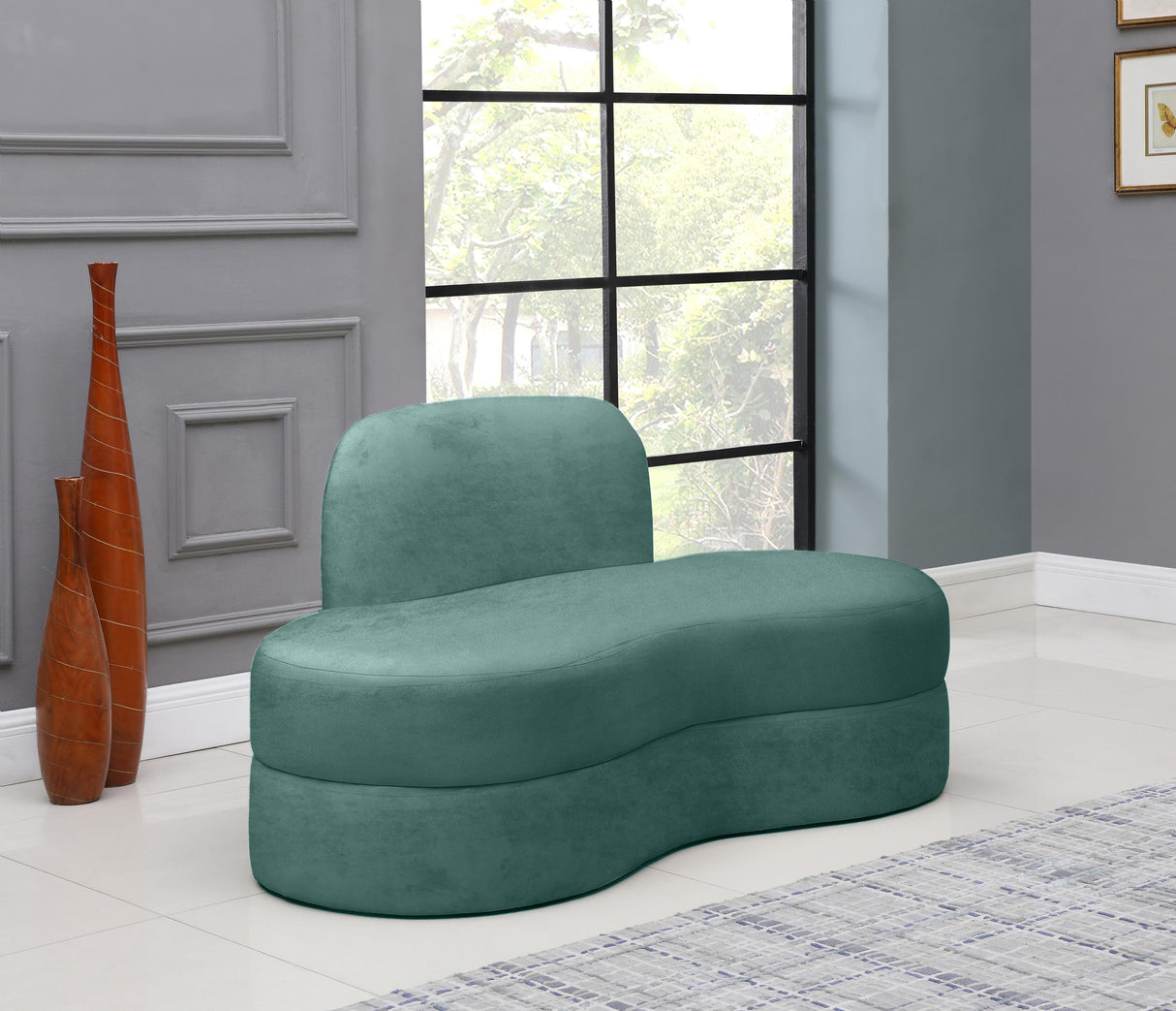 Mitzy Mint Velvet Loveseat - galleria furniture outlet