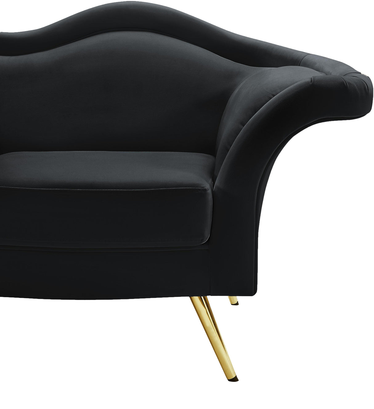 Lips Black Velvet Chair - galleria furniture outlet