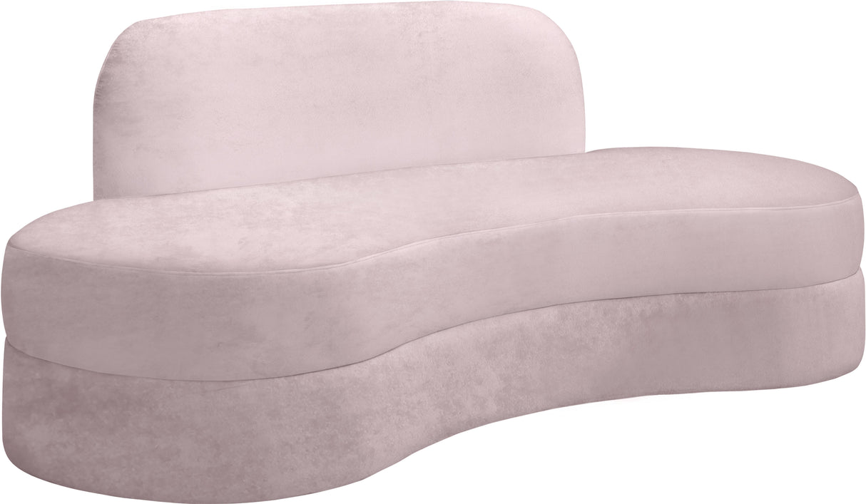 Mitzy Pink Velvet Sofa - galleria furniture outlet