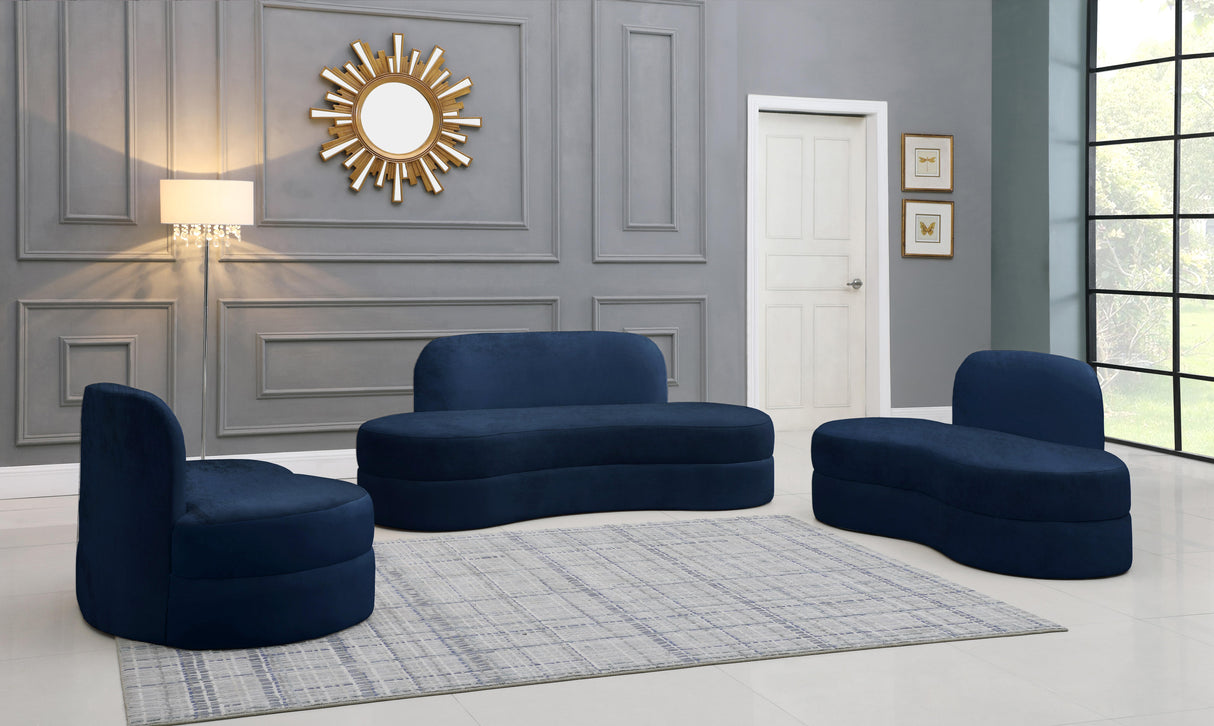 Mitzy Navy Velvet Sofa - galleria furniture outlet